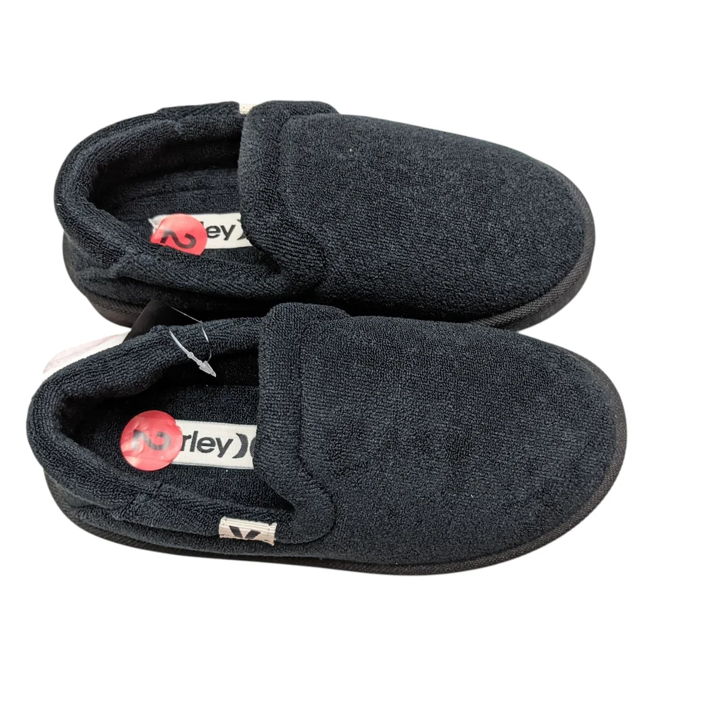 NWT Hurley Unisex Kids Charcoal Slip-On Slippers Size 2